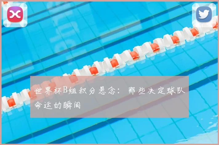 世界杯B组积分悬念：那些决定球队命运的瞬间